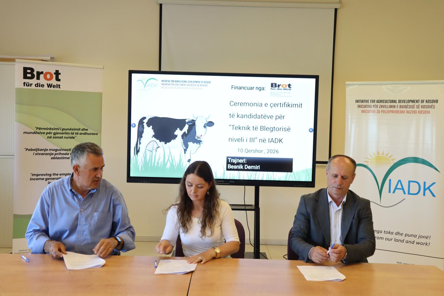 Certification Ceremony and Grant Agreement Signing with Farmers from the Municipalities of Skenderaj and Malisheva.
